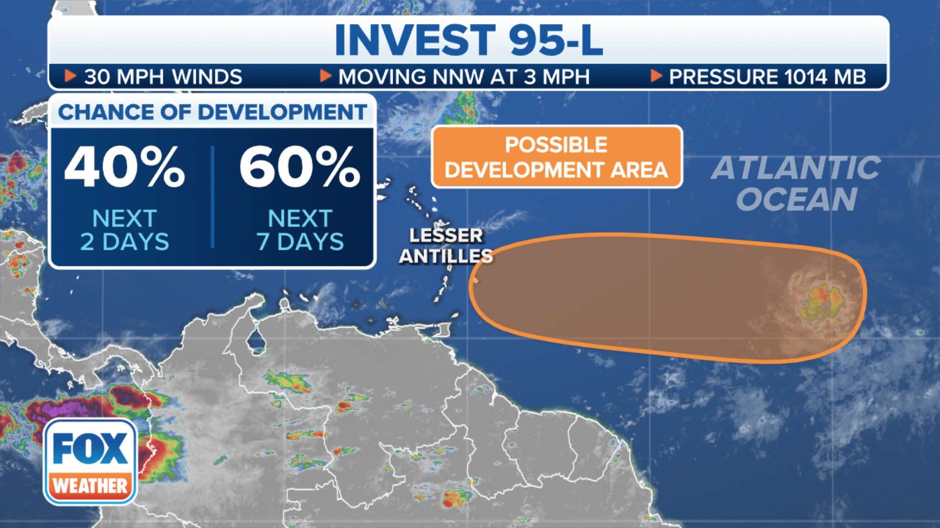 National Hurricane Center Designates Invest 95L, gives 60 Chance of